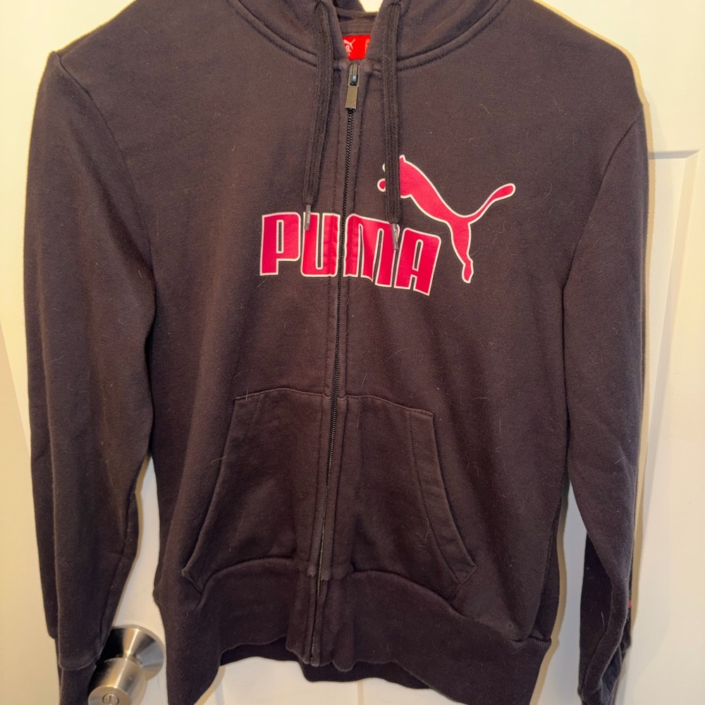 Puma Black Hoodie with Red Logo
